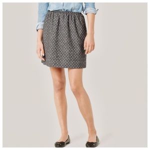 LOFT Gray Flannel Polka Dot Skirt